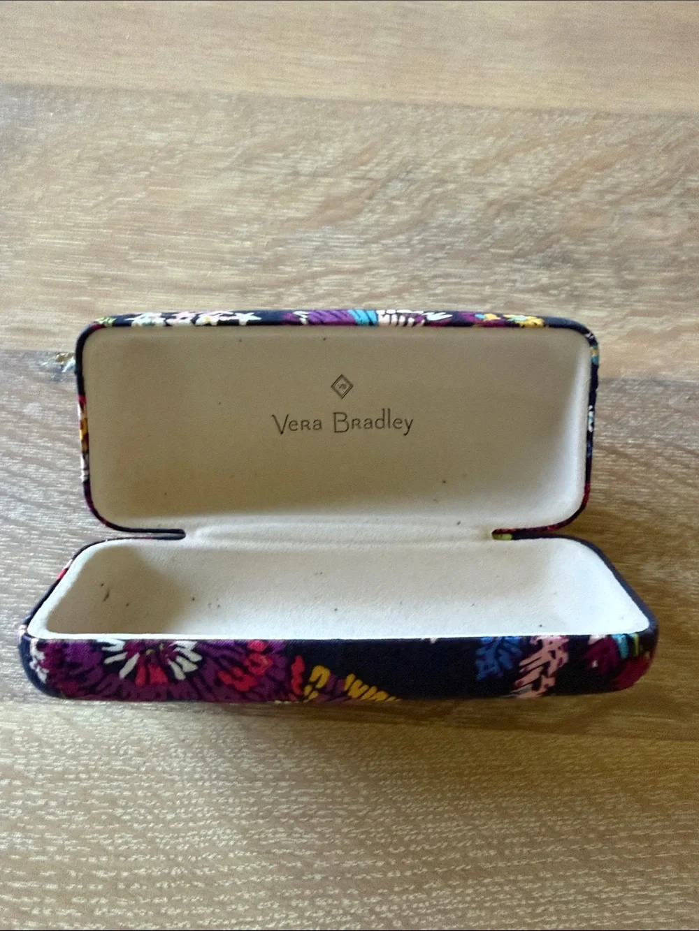 Floral Blue Protective Eyeglass Case with Colorful Accent Print